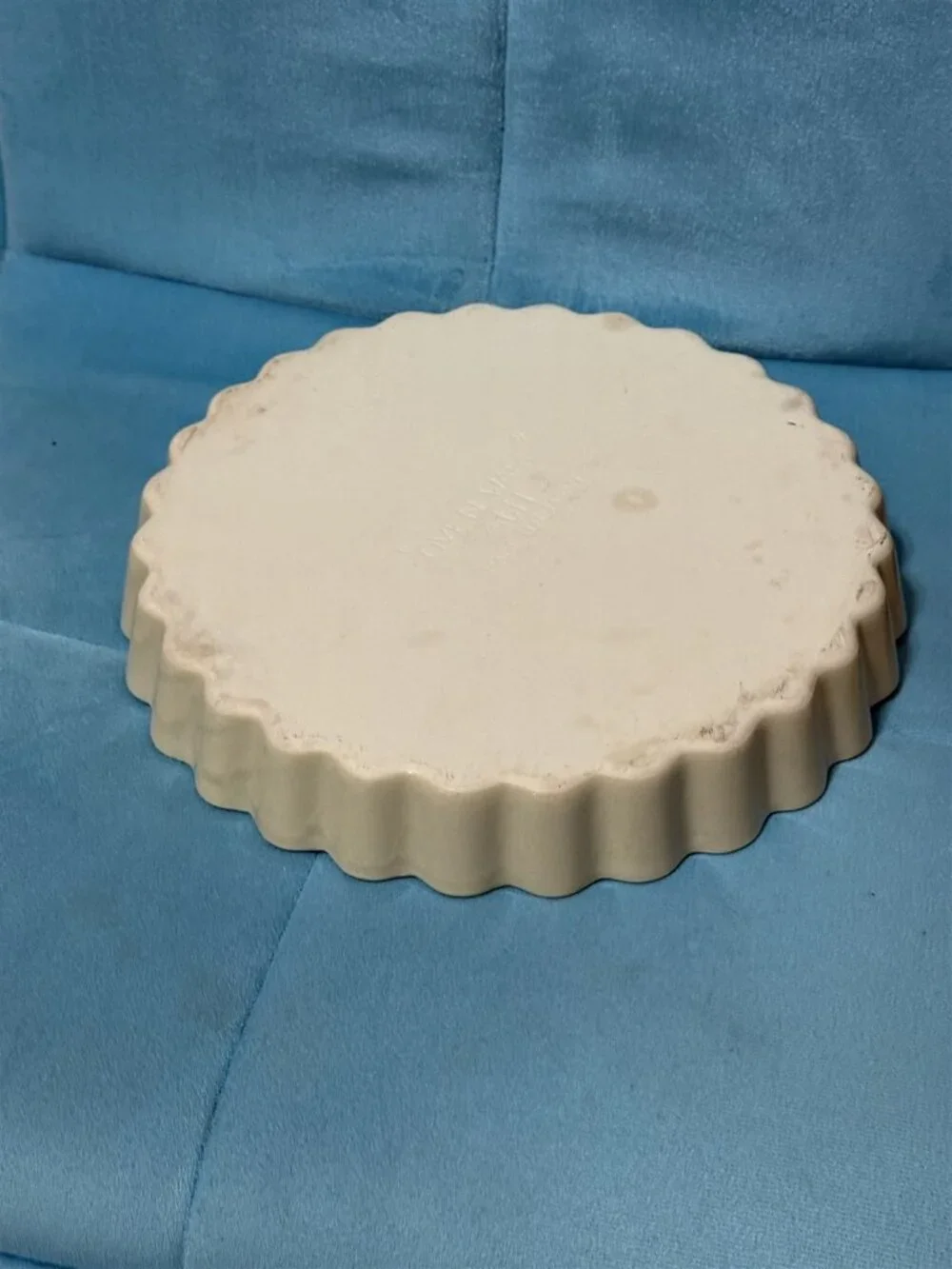 Vintage Quiche Baking Dish Fluted Pan Ovenware Japan Beige Round Farmhouse Baker